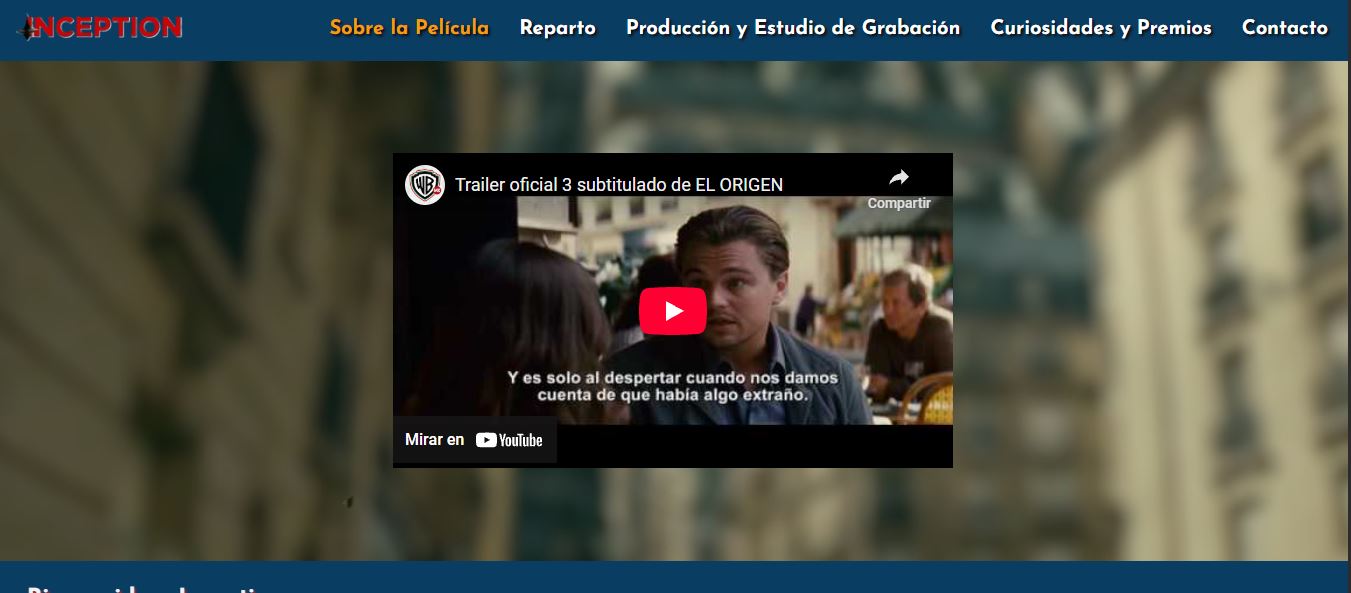 Preview de El Origen - Movie Site